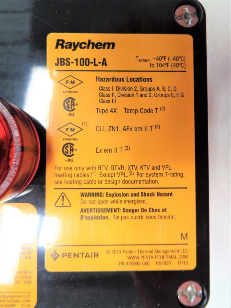 Pentair Raychem Single Entry Power Connection w/Light & Junction Box JBS-100-L-A